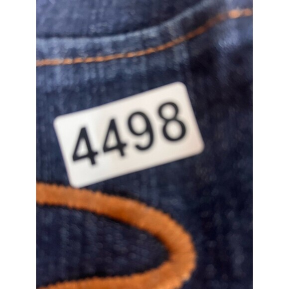 7 For All Mankind Women’s 12 Bootcut Jeans High Rise Denim Embroidered Pockets - Picture 13 of 13